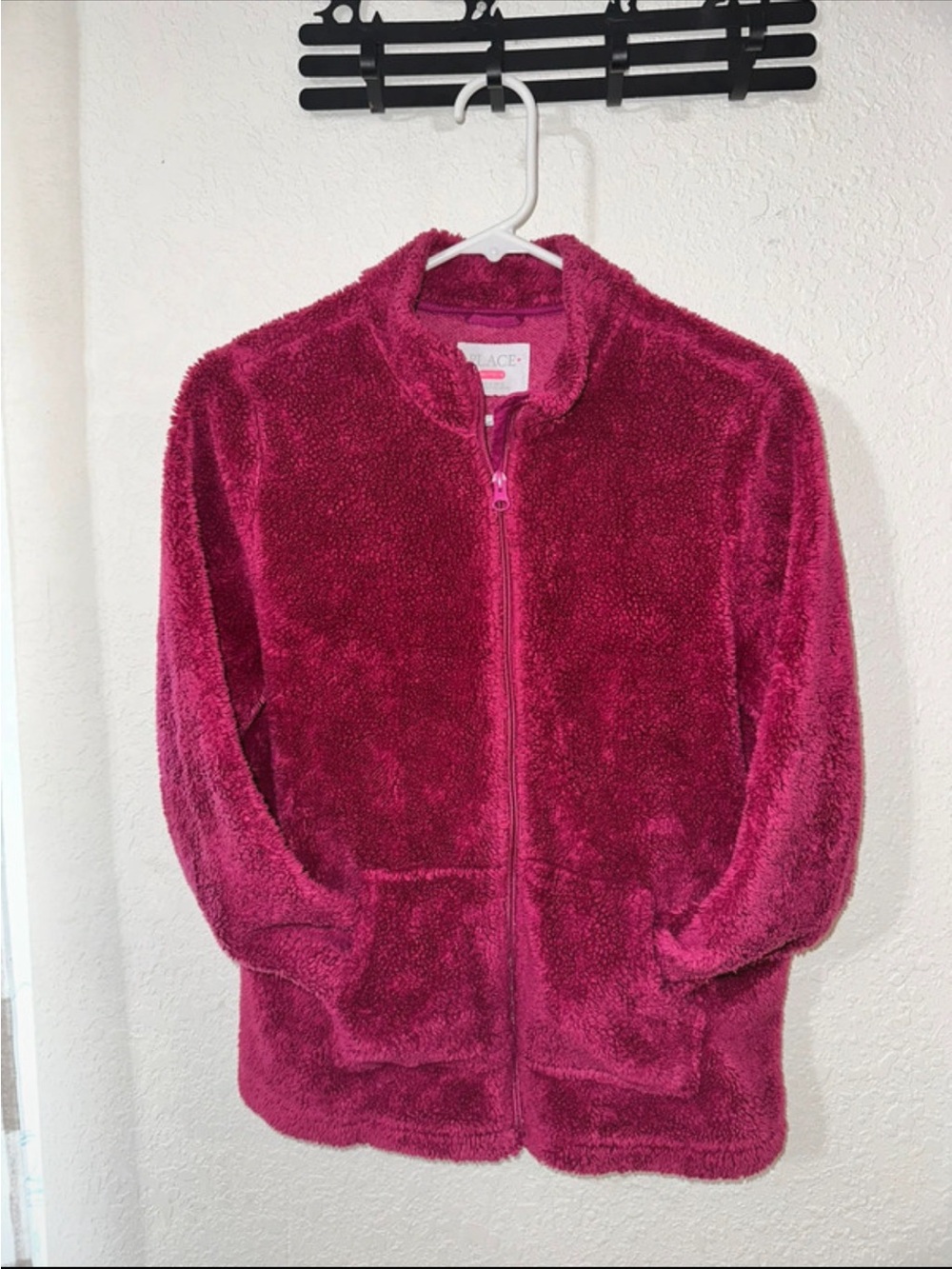 Place Plush Full-Zip Jacket in Deep Raspberry